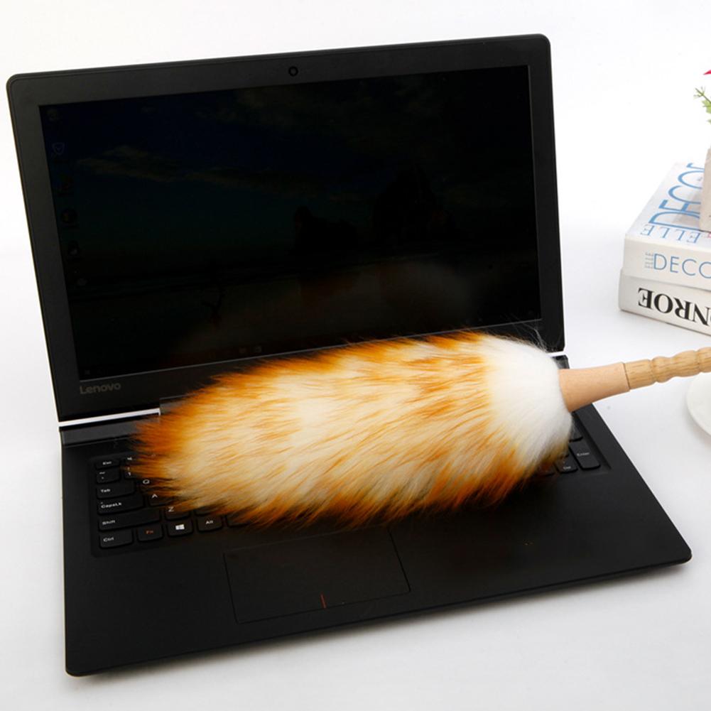 Household Natural Fine Fiber Dust Removal Duster Living Room Non-static Dust Hair With Bamboo Handle Home Clean Tool