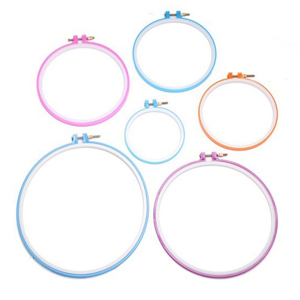 8-26cm Plastic Cross Adjustable Sewing Tool Plastic Embroidery Cross Stitch Hoop Ring Photo Frame home tools mix color supplies