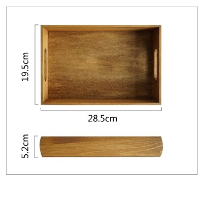 SWEETG Vintage bandeja de madera hecha a mano rectángulo cupcake pallet Decoración de mesa de boda perfume/maquillaje/comida/caja de almacenamiento de joyería: Brown small