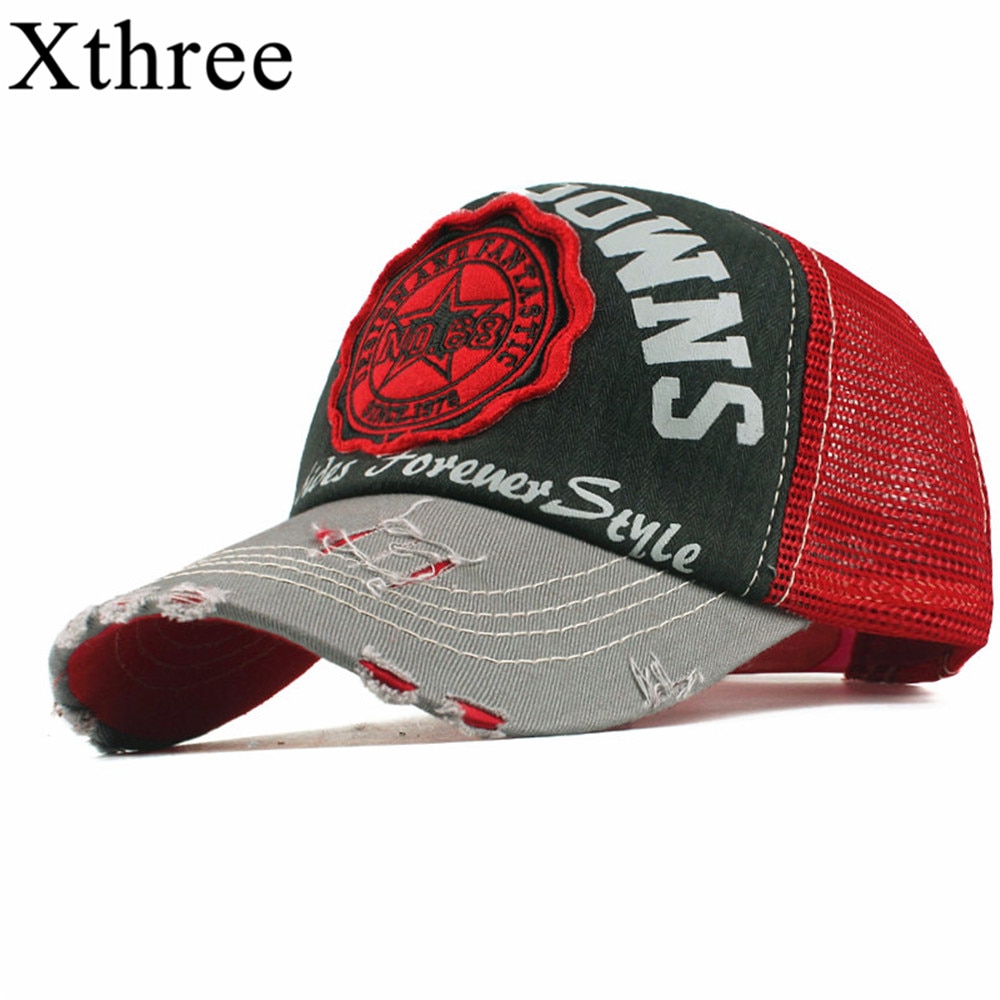 Xthree mesh baseball kasket til kvinder mænds sommer cap snapback hat til mænd bone gorra casquette hat