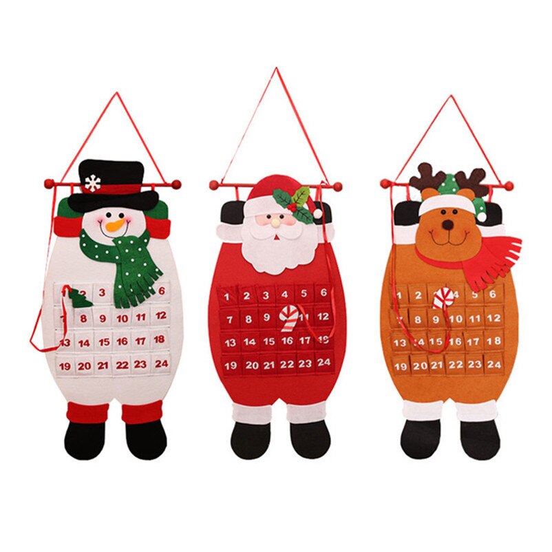 Adventskalender år påminnelse kalender juldekoration vägg dörrhängande prydnader härlig datum 1-24 nedräkningskalendrar