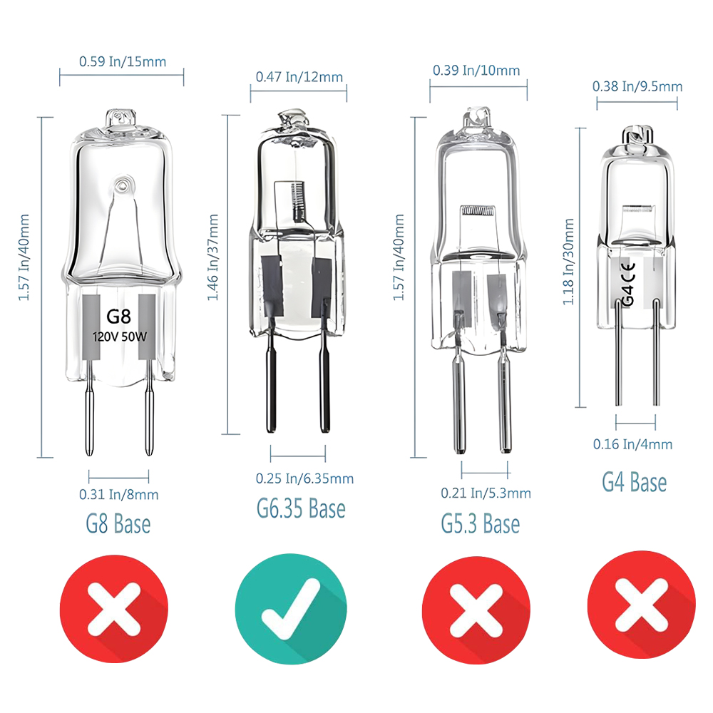 5-teilige 12V GY6.35 Halogenlampen 20W 35W 50W 100W G6.35 12V Halogenlampe 12V JC Typ Halogenlampe G6.35 GY6.35 Bi-Pin-Sockel