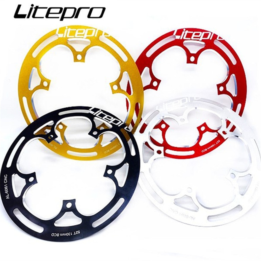 Litepro krank til 130 bcd 52/53t kædehjul mtb mountainbike kranksæt beskytter landevejscykel beskyttelse kædering