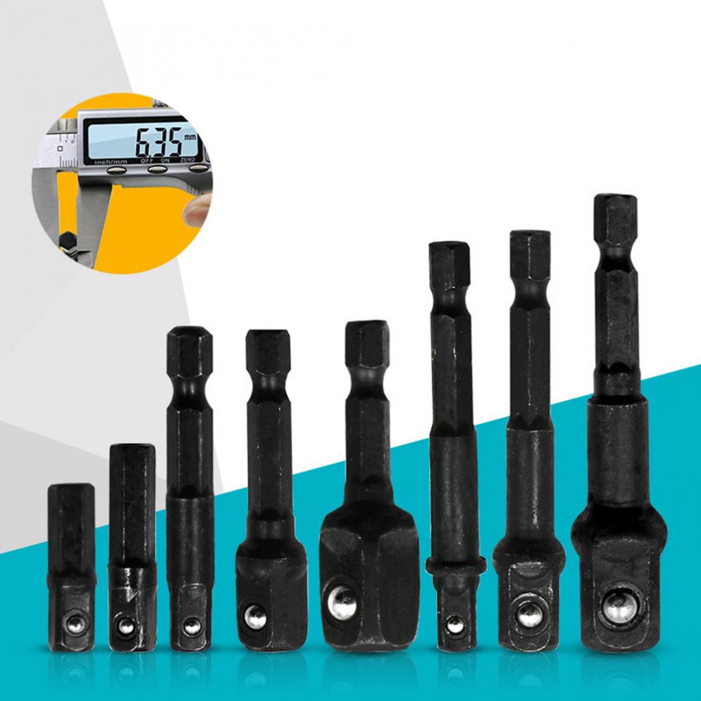 1/4 3/8 1/2 Inch Drill Socket Adapter Set Hex Shank Square Socket Drill Bit Bar Extension Impact Driver Drill Bits