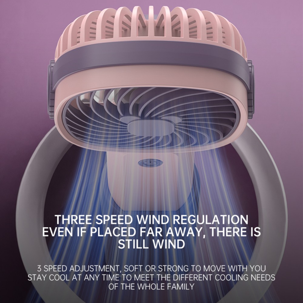 Mini ventilador portátil de mano, ventilador eléctrico silencioso con carga USB ajustable de 3 velocidades y soporte para teléfono, ventiladores de alta velocidad para exteriores