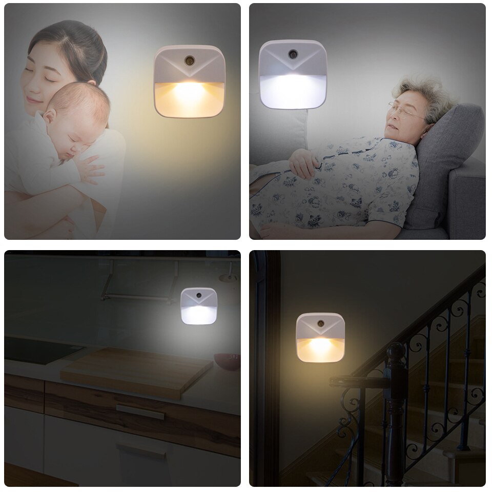 Wireless Light control Sensor LED Night Light EU US Plug Dusk-to-Dawn Night Lights For Baby Kids Bedside Bedroom Corridor Lamp