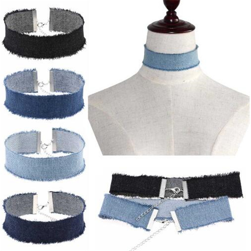 Collier ras du cou en tissu tendance pour femmes, 4 couleurs, tatos élégants, bijoux à la , Maxi, accessoires simples,