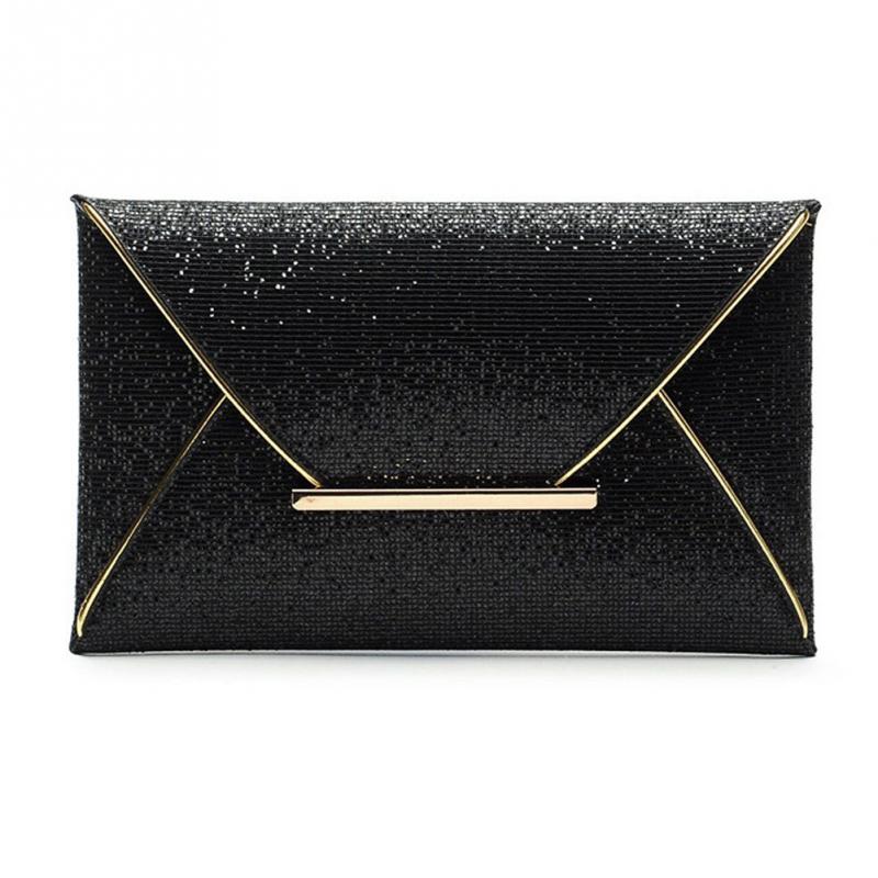 Party Envelope Clutch Handbag Women Evening Bag Glitter Sequins Sparkling Banquet Glitter Bag For Ladies Girls Wedding Clutches: black