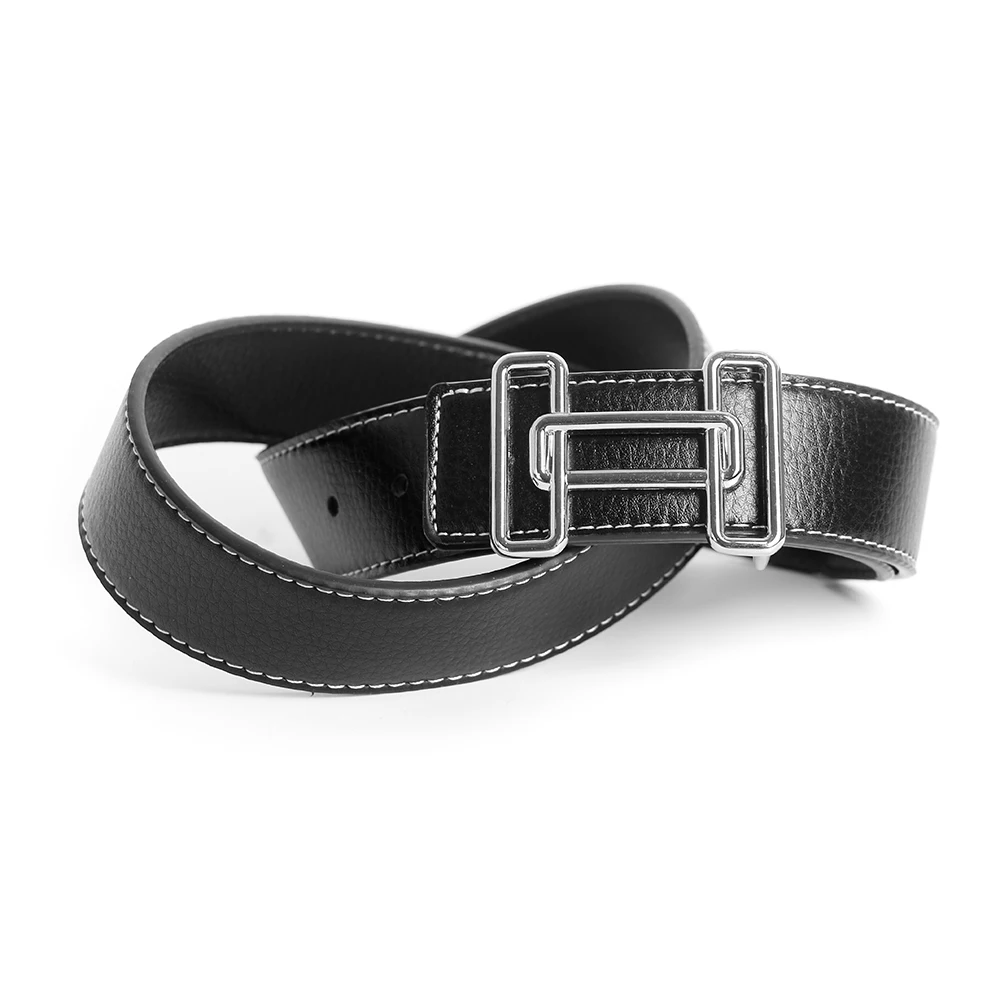 Luxe Pin Gesp Riem Heren Koeienhuid Vrouwen Echt Echt Leren Jurk Riem Voor Jeans Tailleband Blauw