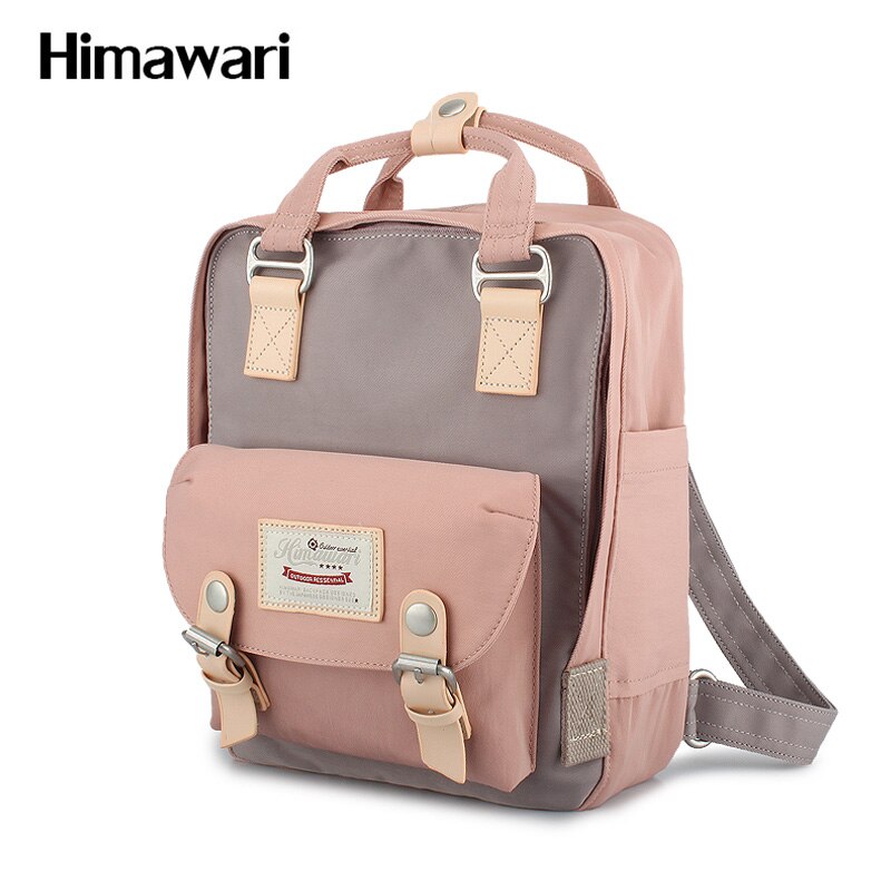 Himawari la escuela Mochila hombro bolso hombres Casual Mochila para adolescente Mochila laptop chicas de Mochila de: No 32 Pink and kakhi