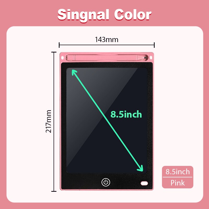 8.5/10/12 Inch Electronic Drawing Tablet LCD Screen Writing Board Children Toys Digital Graphic Painting Handwriting Pad: pink 8.5inch signal