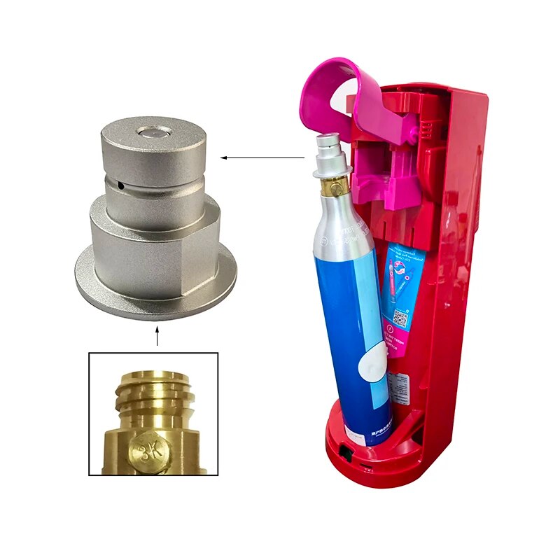 Terra DUO ART Quick Connect Adapter Soda Wasser Zubehör Soda Maschine CQC zu CO2 Externe Adapter Flasche Tank Zylinder