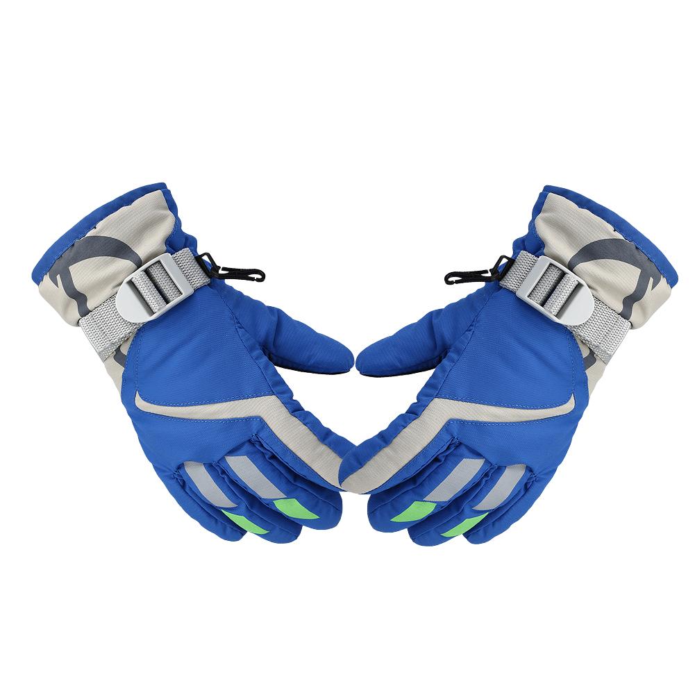 Kinderen Winter Sneeuw ski handschoenen voor jongens en meisjes winter koud en winddicht waterdicht antislip drie- laag warme outdoor: Blue