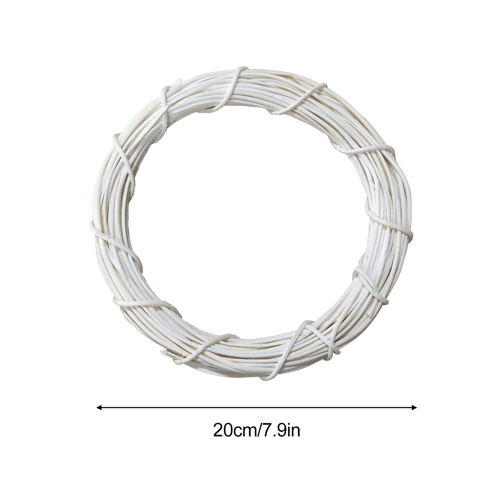 Decorative Flowers Door Hangers Rattan Rings Year Garland Handmade DIY Home Adornment Christmas Decorations: White 20cm
