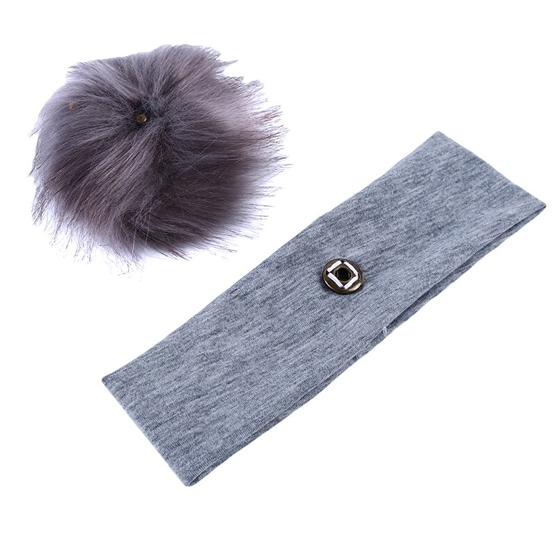 Kinderen pompons hoofdband meisjes winter katoenen elastische haarbanden tulband voor kinderen bal haaraccessoires meisjes