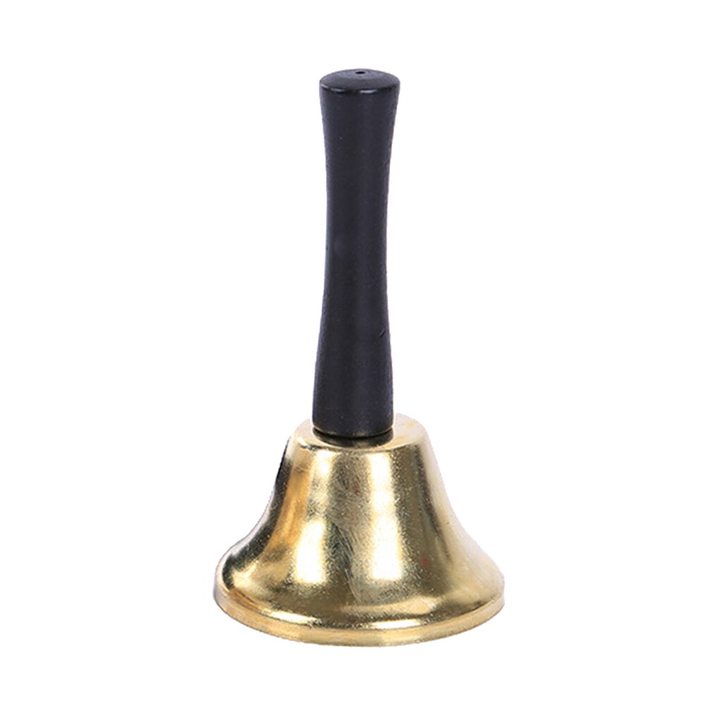 Noël noël école animal de compagnie appel sonnerie Jingle main cloche avec manche en bois jouet arbre de noël cloches pour la maison accessoires artisanat: Golden