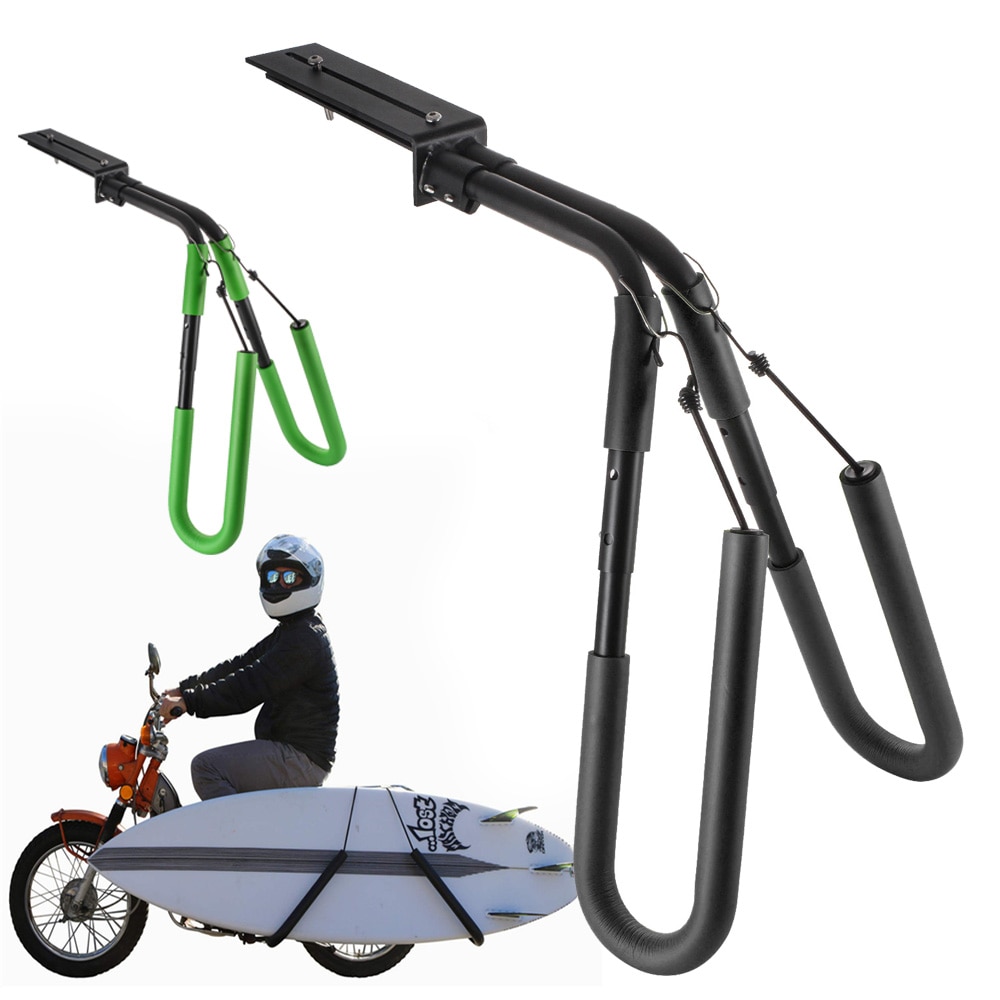 Support planche de surf pour utilisation sur moto, accessoire idéal pour transporter un surf, laissant le siège arrière disponible, installation facile et rapide,
