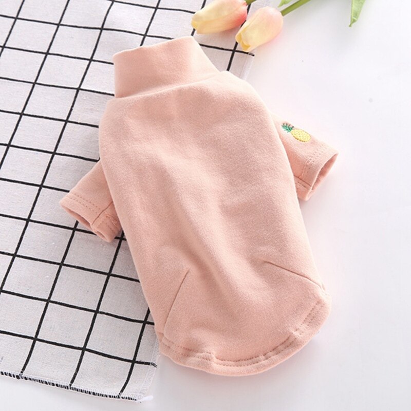 Hundkläder tjock bomullsskjorta jacka hundkläder rosa lila liten hund turtleneck tröja shj 1: Sid / Xs