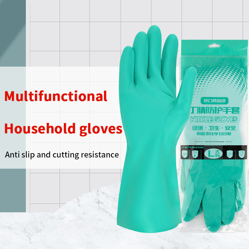 Dikke nitrilhandschoenen - Chemisch zuurbestendig Waterdicht Handschoenen met lange mouwen Schilderen Wassen Keuken Huis Tuin Latexvrij