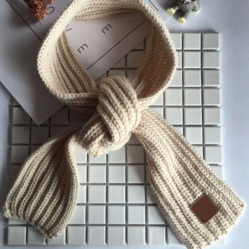 Foulard bébé, mignon, écharpe, pour cou, couleur unie, pour garçons et filles: beige
