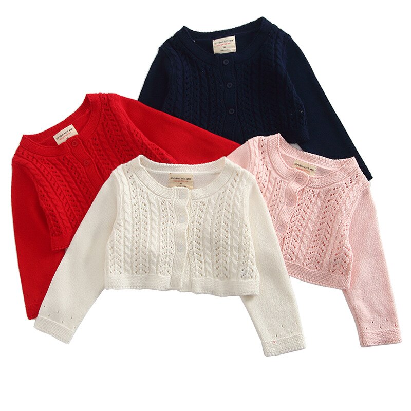 Girls Knit Cardigan Short Jacket Europe America Hollow Children's Sweater Shawl Spanish Sweater Coat　Girls Princess Jacket