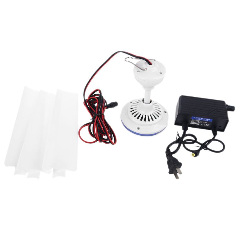 US Plug AC 100-240V 12V Adjust Speed Household Ceiling Cool Fan Tent Hanging Fan Q1JC