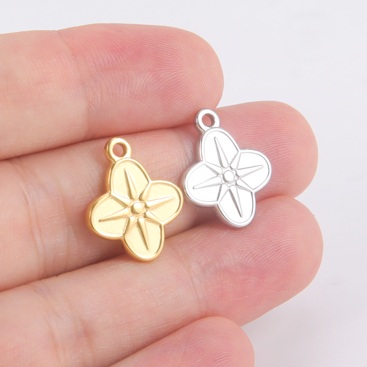 Teamer-abalorios de acero inoxidable con forma de estrella del Norte para joyería, Mini colgante de , suministros de fabricación de joyería DIY, 5 piezas,