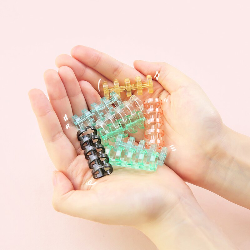 MOHAMM 1 PC Mini Plastic 5-Hole Loose Leaf Binder Book Rings for A5 B5 A4 Paper Storage Tool Scrapbooking Art Craft DIY Student
