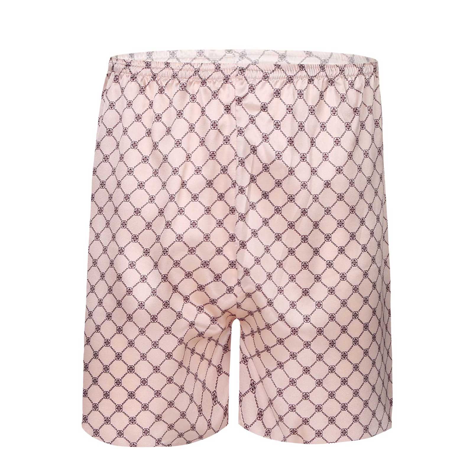 Męnarty chińnarty smok nadruk geometryczny bokserki satynowe letnie oddychające kalesony hombre bielizna nocna kostiumy kąpielowe: lekki różowy / XXL