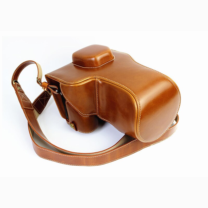 Leather case Camera bag Case Voor Sony A9 a9 A7III A7M3 A7RIII A7RM3 A7 III Markiii A73 slr Camera Cover met Batterij Opening: brown