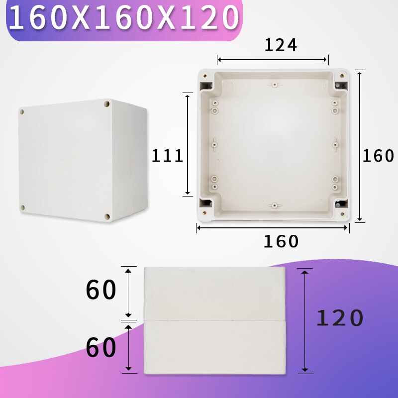 Outdoor Waterproof Case Enclosure Plastic Box Electronic Project Case Waterproof Junction Box for Electronics: 160-160-120