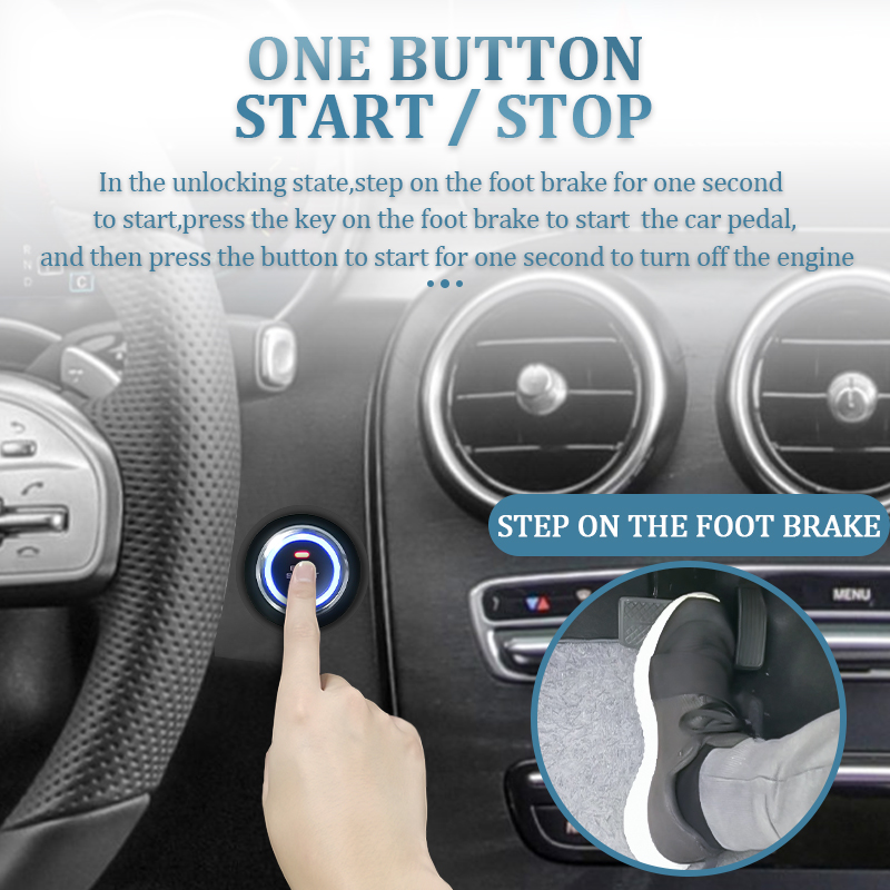 Hippcron-alarma de coche con Control remoto, sistema de alarma de arranque de motor de entrada sin llave, botón de arranque remoto, parada automática