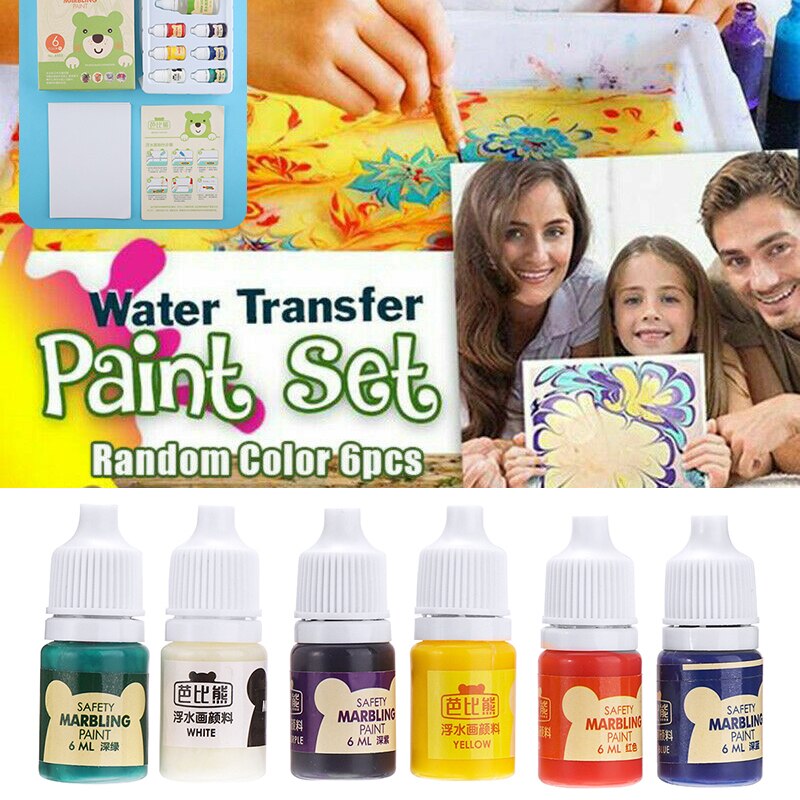 Juego de pintura por transferencia al agua, Kit de dibujo de mármol hidrográfico, para niños, herramientas de dibujo al agua, líquido