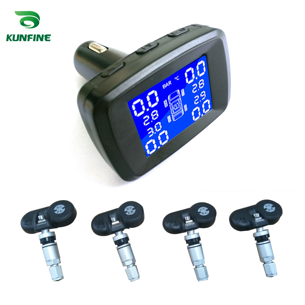 Smart Auto Tpms Bandenspanningscontrolesysteem Sigarettenaansteker Digitale Lcd-scherm Auto Alarmsystemen Bandenspanning: Internal TPMS KIT