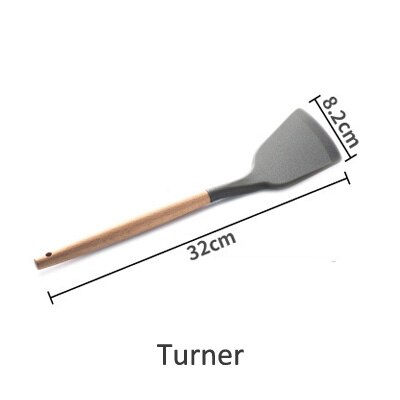 Ermakova trehåndtak kjøkken baking kokekar ikke-pinne varmebestandig silikon hullsleiv skrape øse børstevisp: turner