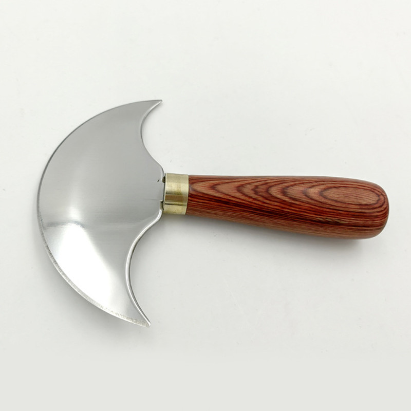 Leren mes met 90mm/120mm halfronde lemmeten, doe-het-zelf handwerk, houten handvat, snij- en schaafgereedschap voor knutselprojecten