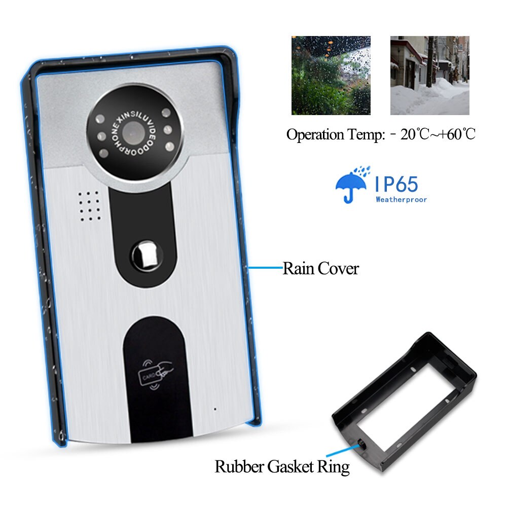Rfid video intercom dørklokke opkaldspanel vandtæt videokamera udendørs enhed kun med ir nattesyn 700 tvl 125 khz til hjemmet