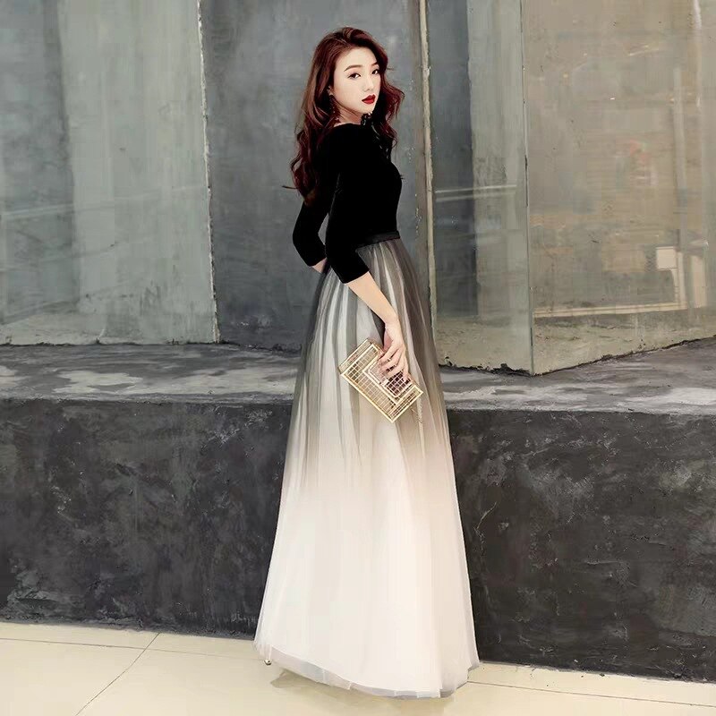 Elegante schwarz Oansatz Kleid Gradient rückenfrei pailletten Kleid geburtstag Party abendkleid Frauen Formale Abendkleid Vestidos