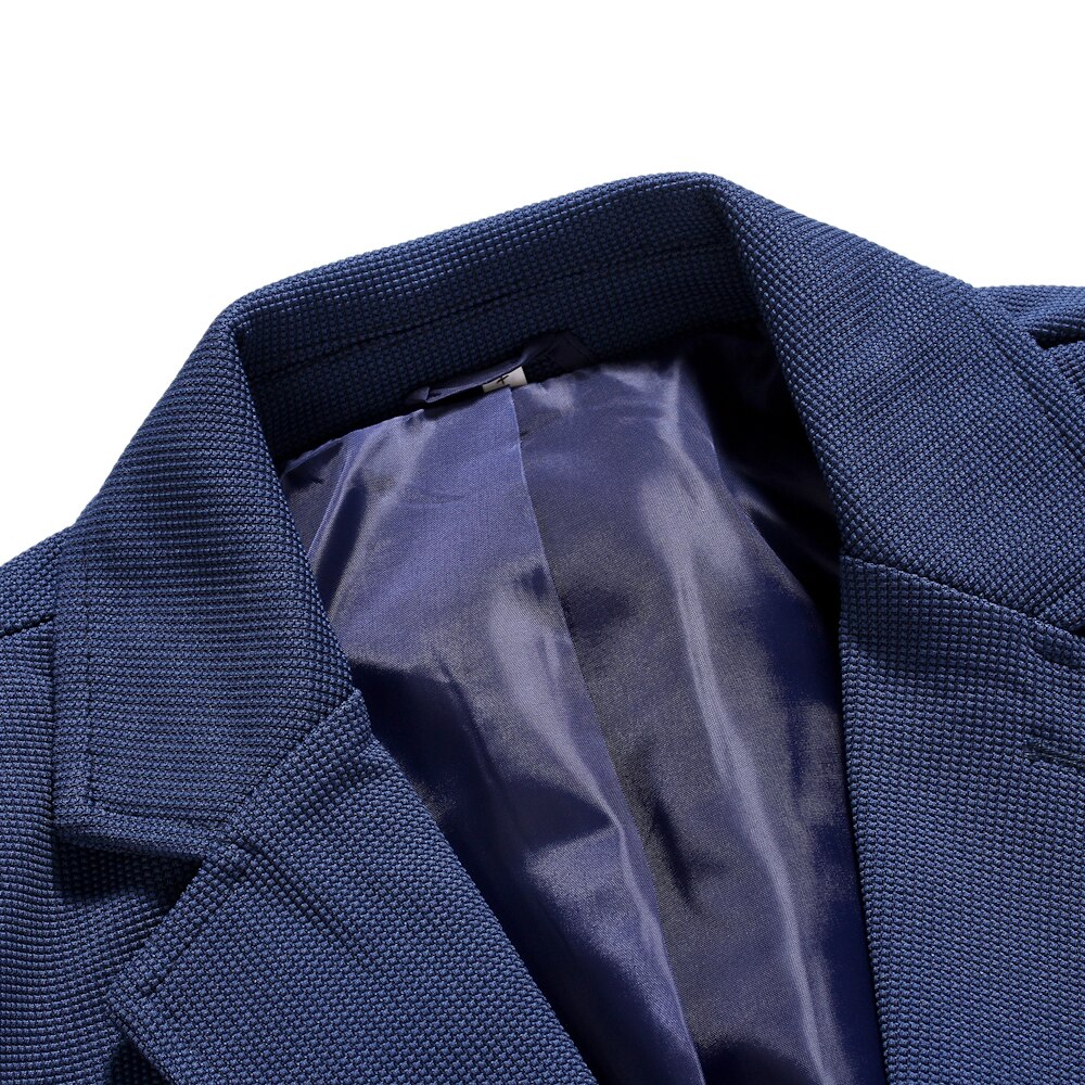 Lente Herfst Mannen Blazer Pak Mannelijke Business Casual Jassen Jas Modieuze Marine Blauwe Jurk Blazers Plus Size M-5XL