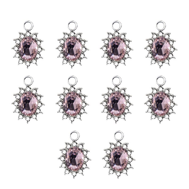 Flatfoosie 10 Pz/set di Modo FAI DA TE Accessori Dei Monili di Cristallo Multicolore Geometrica Strass per Fare il Orecchini FAI DA TE Collane: 000602PK