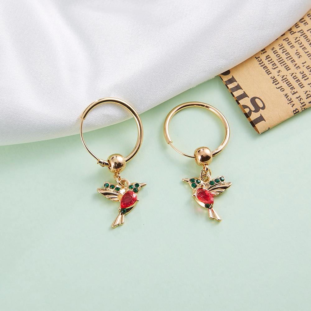1 paar Einzigartige Lange Tropfen Ohrringe Vogel Anhänger Quaste Kristall Anhänger Kolibri Ohrringe Damen Schmuck für Jubiläum Party