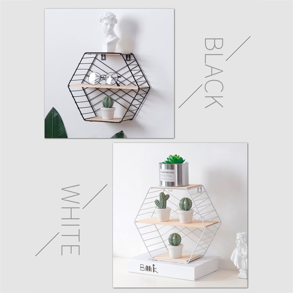 Geometric Wall Shelf Wall Storage Rack for Wall/Room Decorative Display