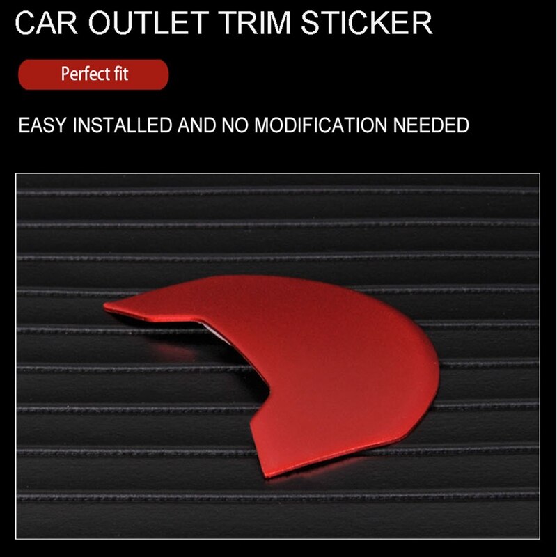 6x aluminium auto dashboard sierlijsten airco airconditioning ventilatierooster afdekring cirkelvormige sierlijst sticker geschikt voor ford mustang 15-17