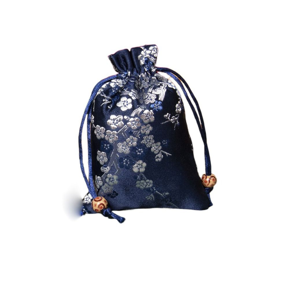 Satijnen Opbergtas Mode Bloem Geborduurd Vrouwen Sachet Trekkoord Snoepzak Sieraden Verpakking Tas Dames: Paars