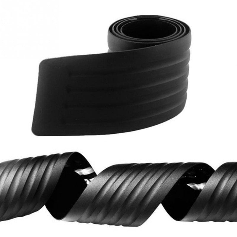 Bil svart tröskel skyddsplatta gummikåpa bil bakre stötfångare repstång auto exteriör delar styling lister biltillbehör