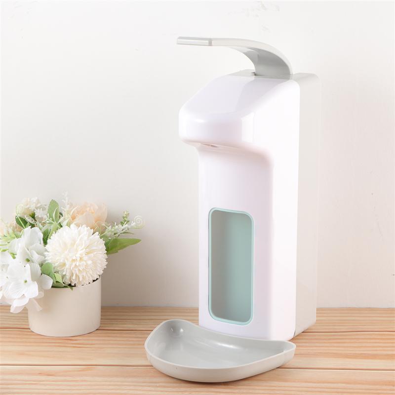 1000ML Manual Liquid Soap Dispenser Large Capacity Hand Sanitizing Machine Wall Mounted Elbow Pressing Soap Dispenser Container