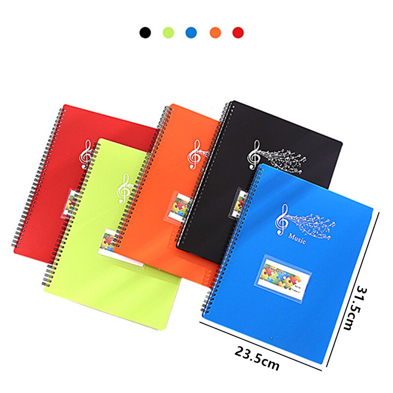 40/60 Pages Multi-functional A4 Sheet Music Score Coil Folder Practice Piano Paper File Storage Book