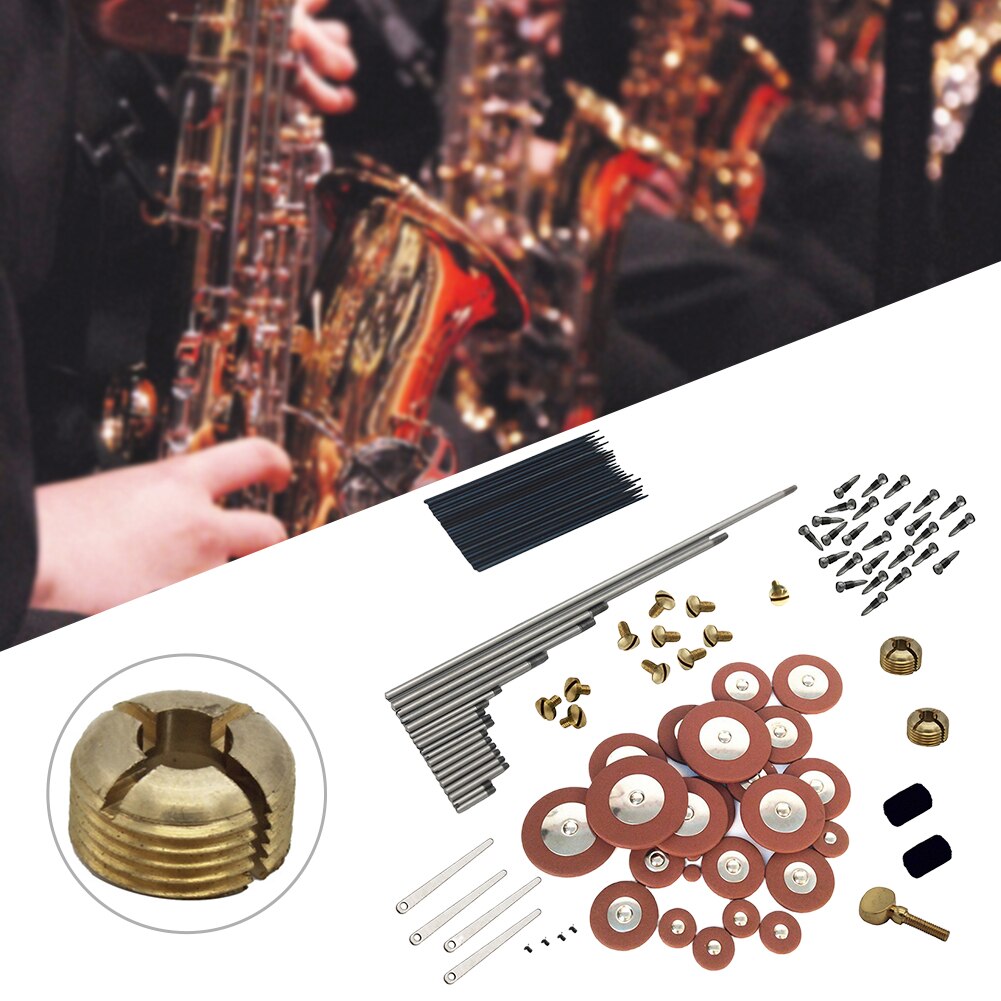 Altsaxofoon Reparatie Tools Set Sax Schroeven Roller Inlays Naald Sleutel As Compleet Vervanging Instrument Diy Onderdelen