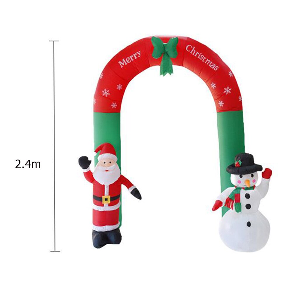 2.4m High Christmas Inflatable Archway Yard Arch With Santa Claus Snowman Decorate Home Polyester Fibre Plastic supplies