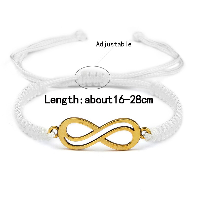 Glück Red String Geflochtene Armband Unendlichkeit Charme Einstellbar Paar Schwarz Weiß Grau Seil Armbänder für Frauen Männer Modeschmuck